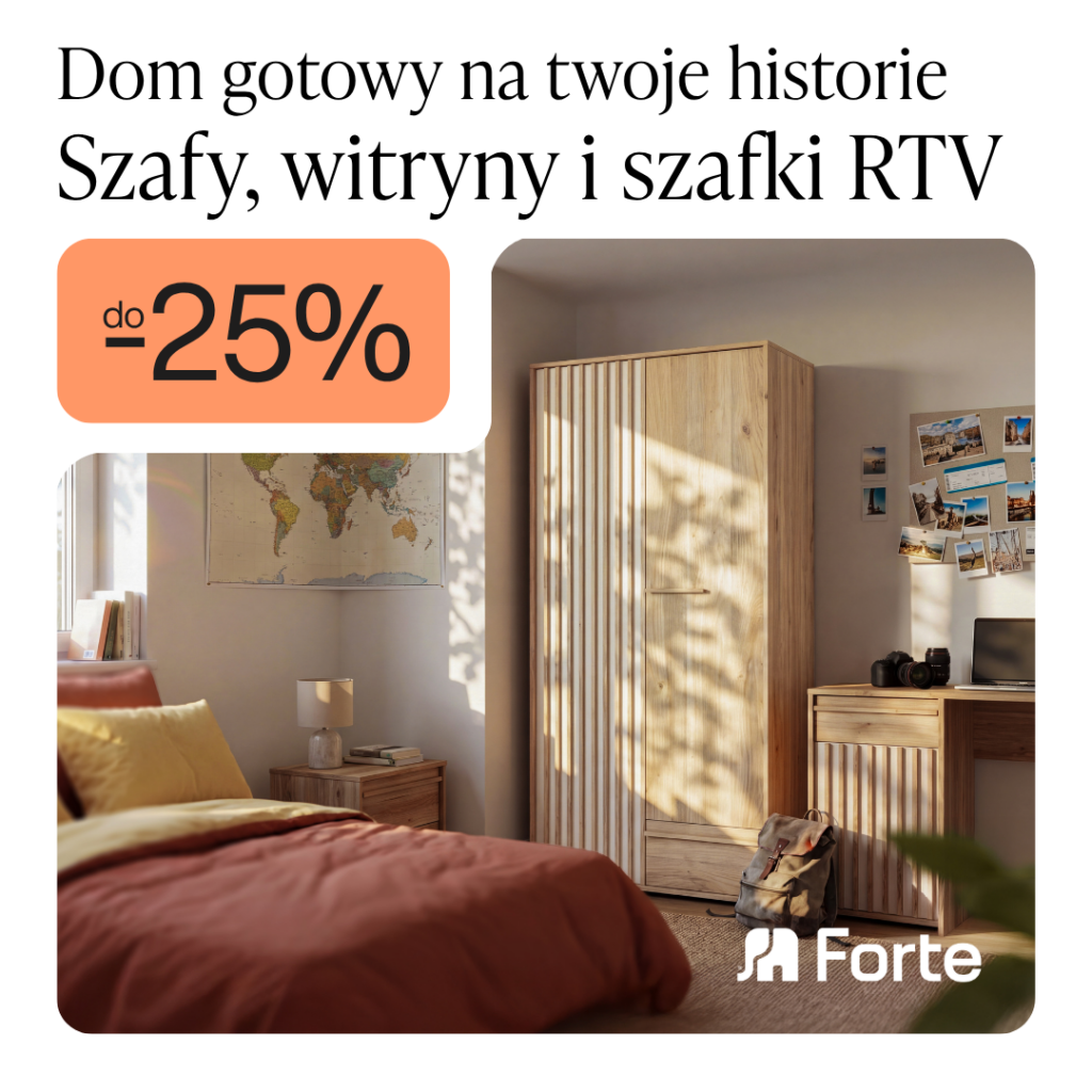 DO -25% TANIEJ WYBRANE SZAFY, WITRYNY I SZAFKI RTV z marką FORTE